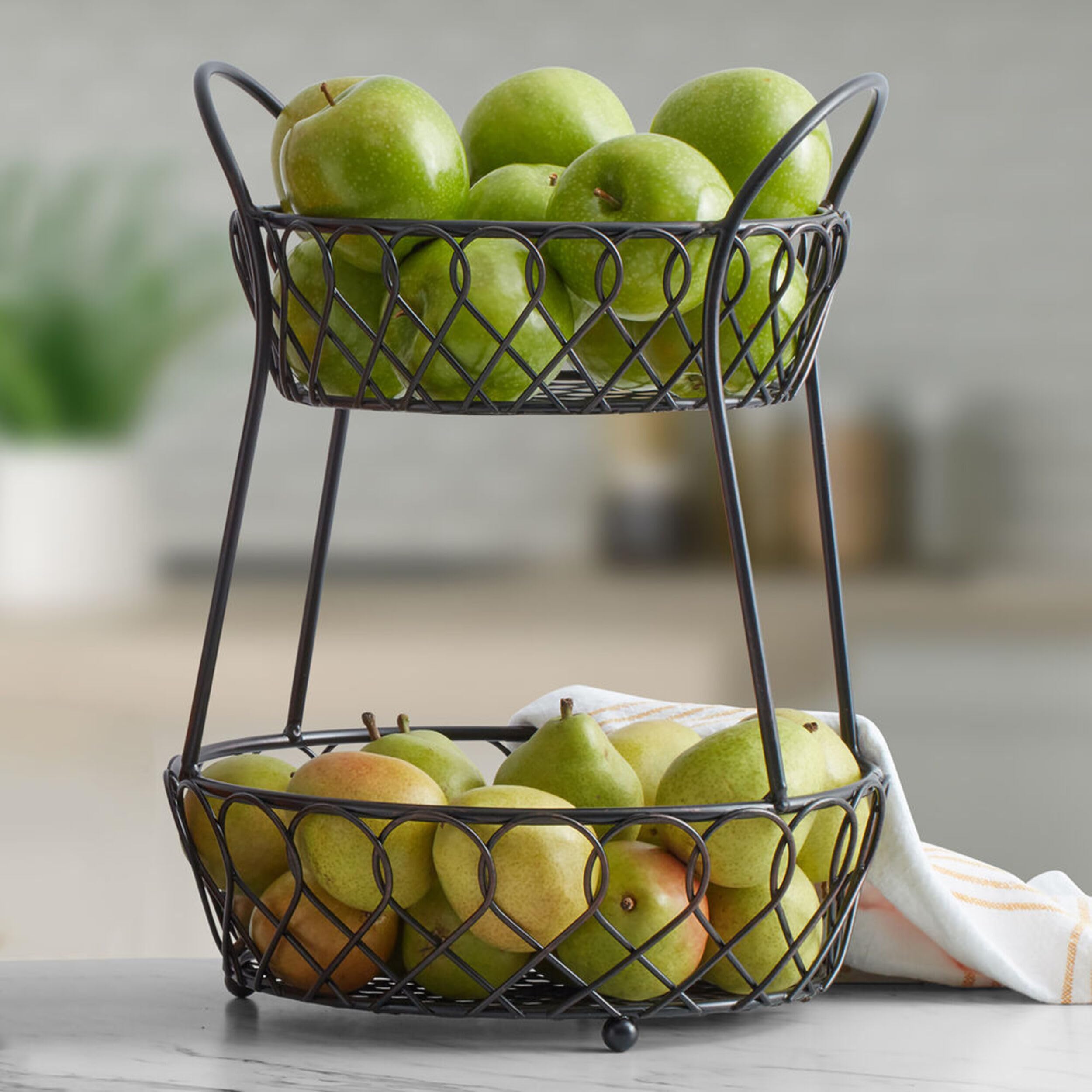 Gourmet Basics by Mikasa on kitchen counter holding fruit to free up workspace and display produce
