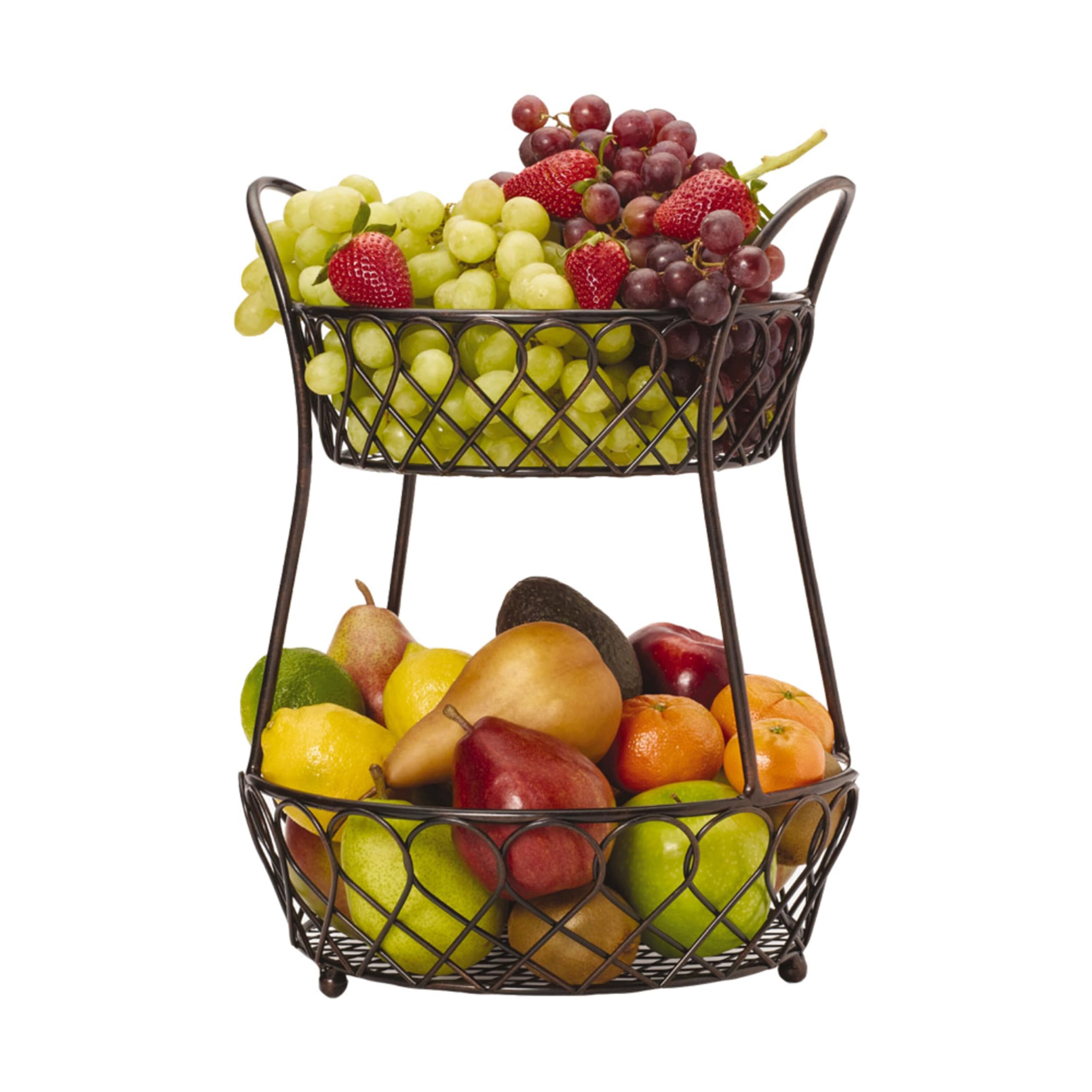 Gourmet Basics by Mikasa next to apples demonstrating 16x12x12 inch scale and storage capacity