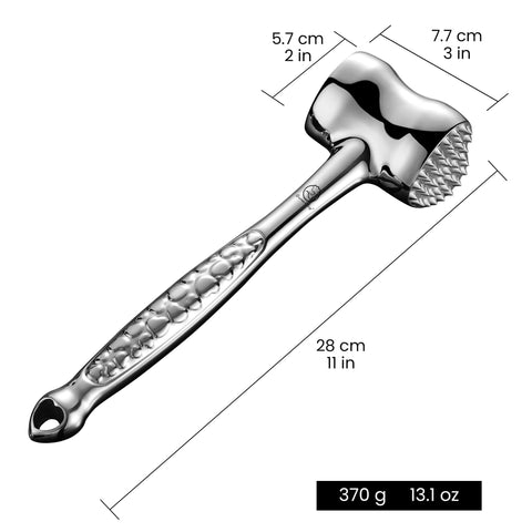 Gourmet Easy held in hand to show scale and balance for precise pounding benefit