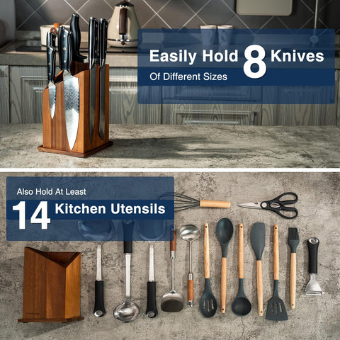 Gourmetop magnetic side with knives attached for fast access and secure hold