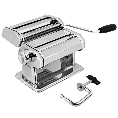 GOURMEX front view stainless steel pasta maker showing polished finish and controls for durable kitchen use