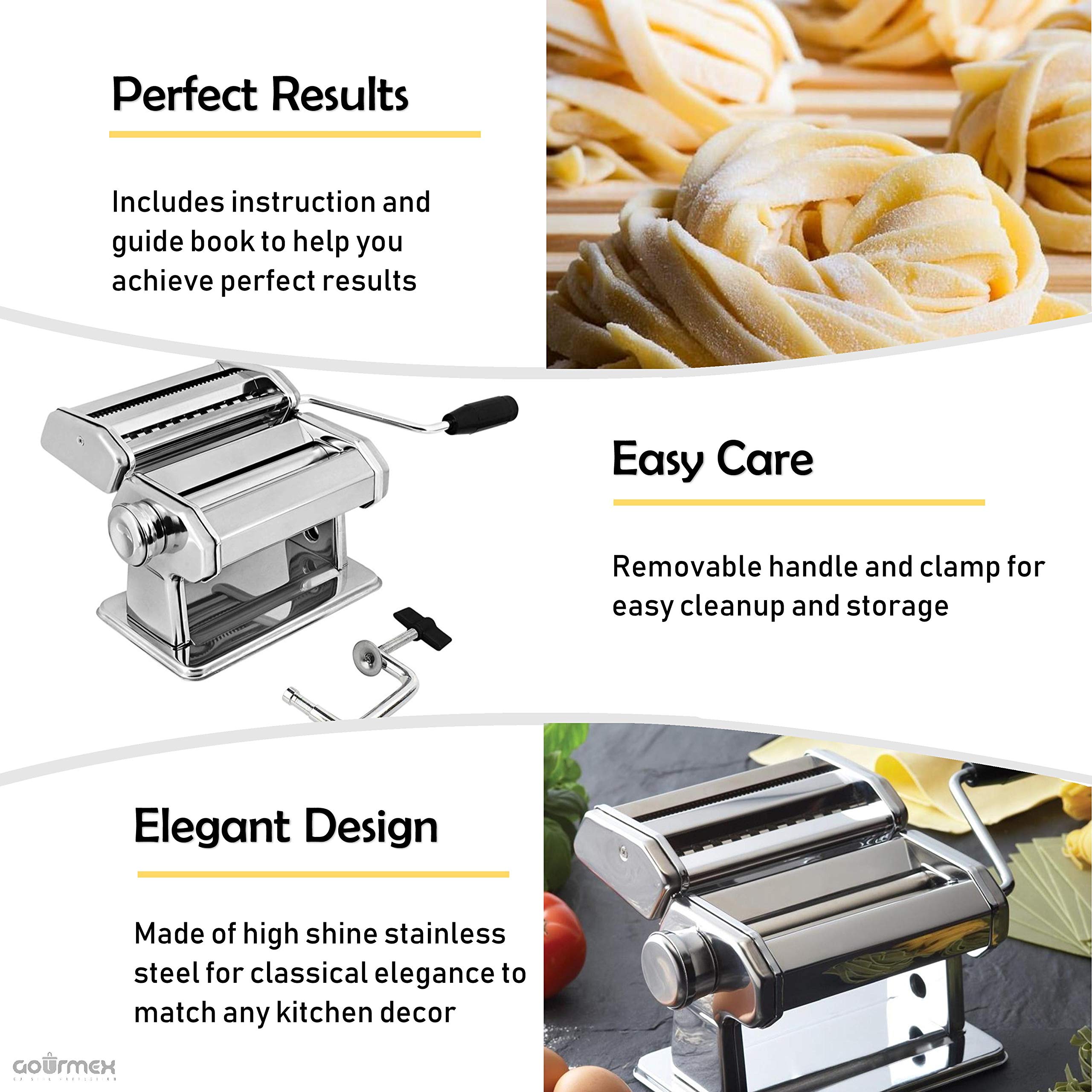 GOURMEX removable handle and clamp displayed for easy attachment and compact storage convenience