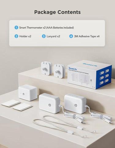 GoveeLife sensors in kitchen scene showing household temperature protection for food safety