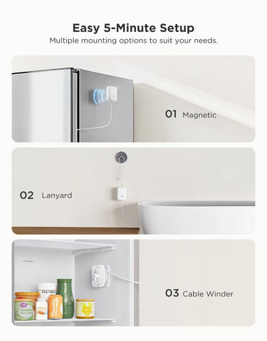 GoveeLife sensor in hand showing compact size and easy placement