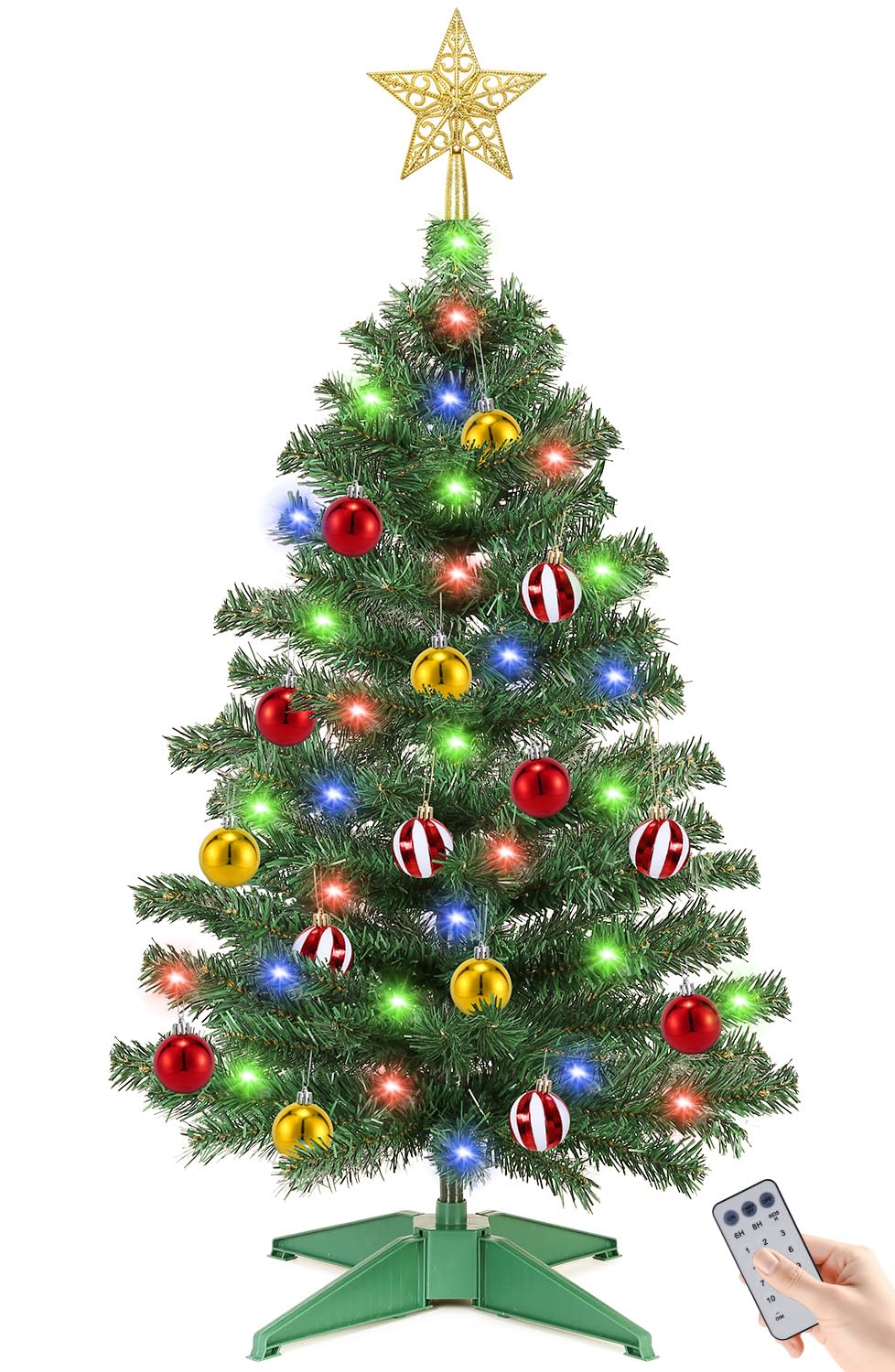 Govetom front view showing full assembled tree and lights benefit ambience