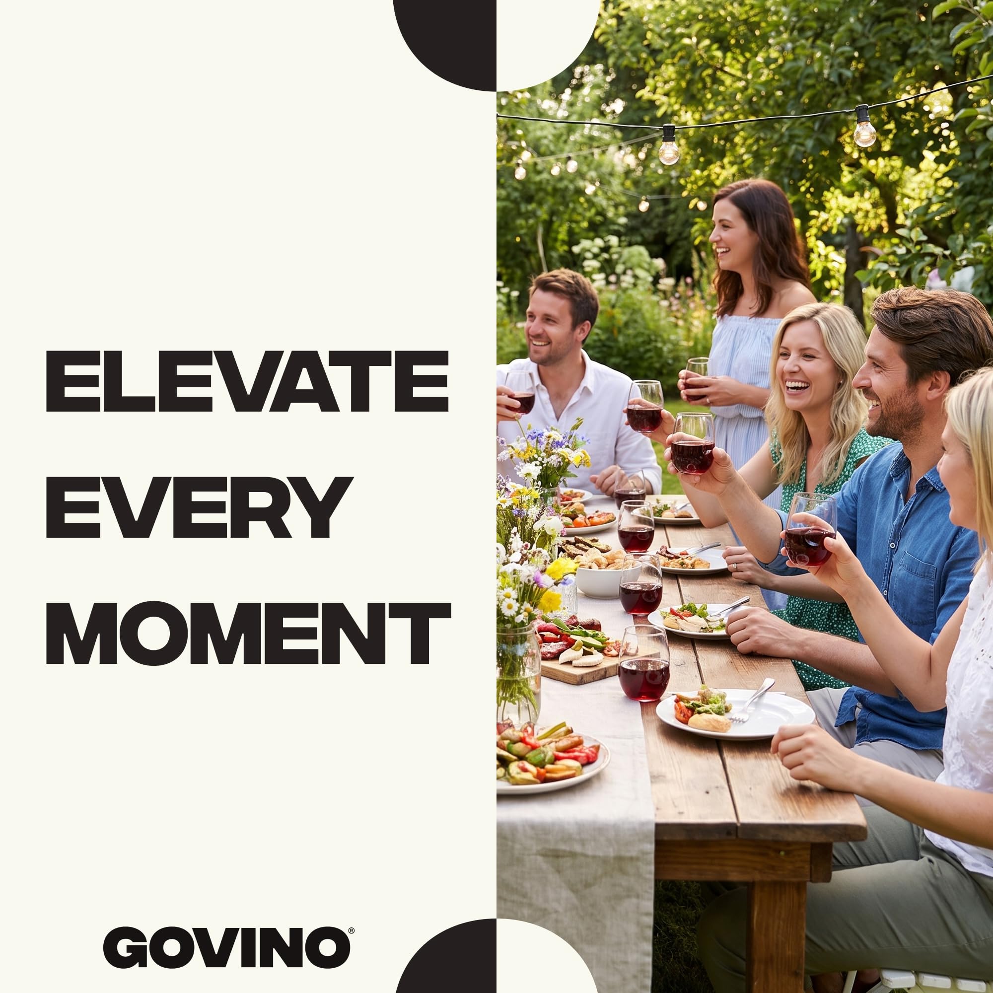 Govino glasses arranged in dishwasher showing easy cleanup convenience