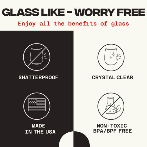 Govino glass held in hand demonstrating lightweight comfort and balance