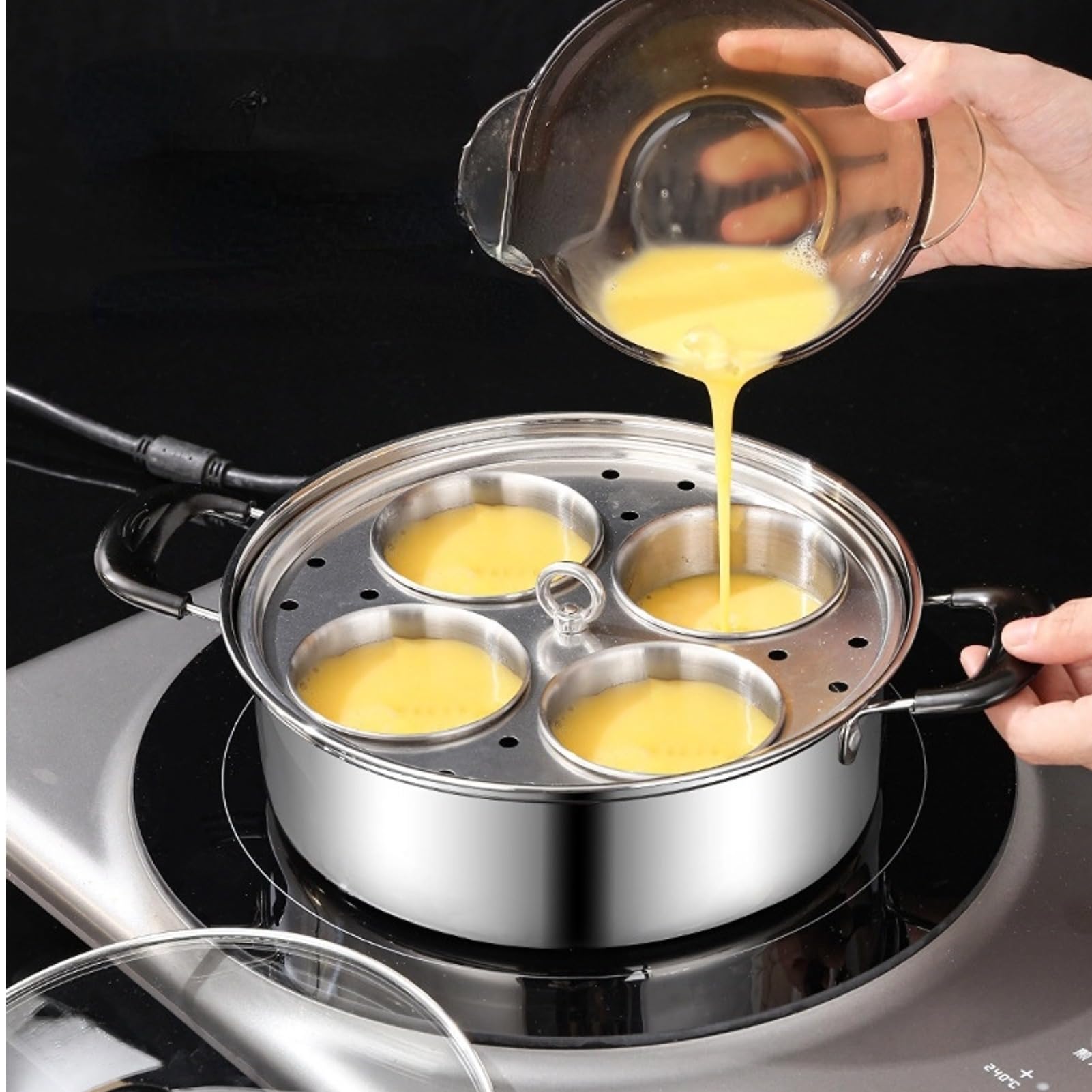 GOVNPJ tempered glass lid enabling visual cooking without lifting