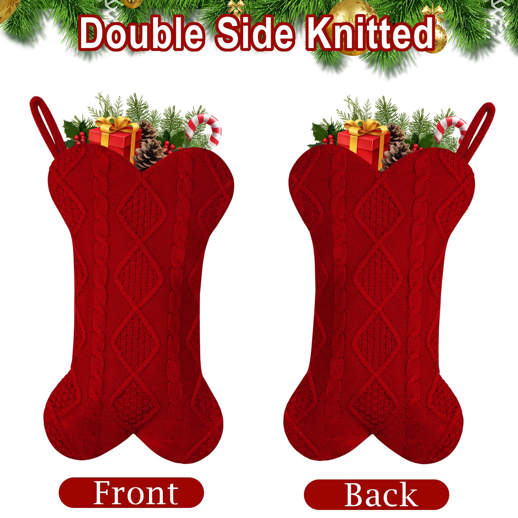 GOYOSWA stockings hanging on fireplace mantel, adds pet-friendly holiday charm