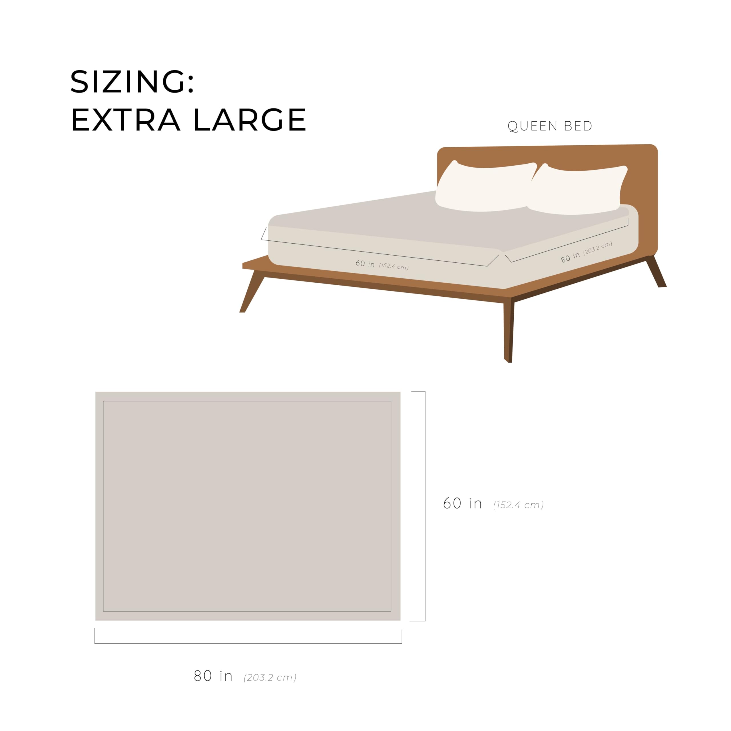 graced soft luxuries beside pillow for size comparison showing ample coverage for two