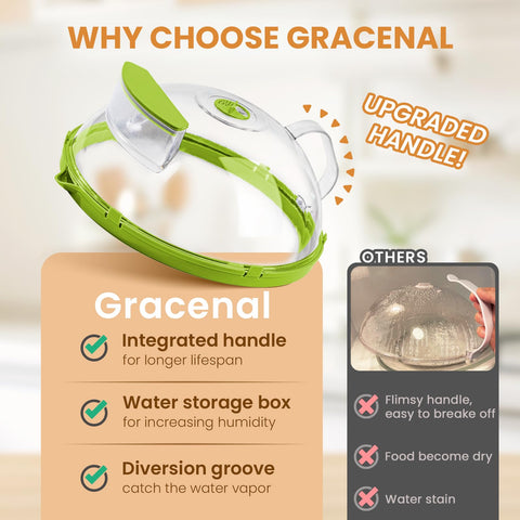 Gracenal dome covering a plate inside microwave to prevent splatters