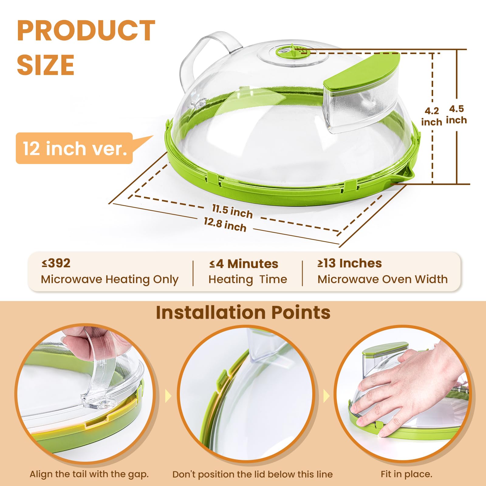 Gracenal beside dinner plate showing 12-inch scale for fit clarity