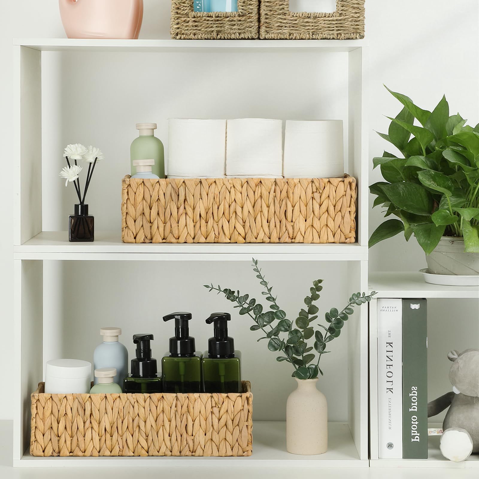 Graciadeco styled in a bathroom setting showing decorative storage and cohesive decor benefit