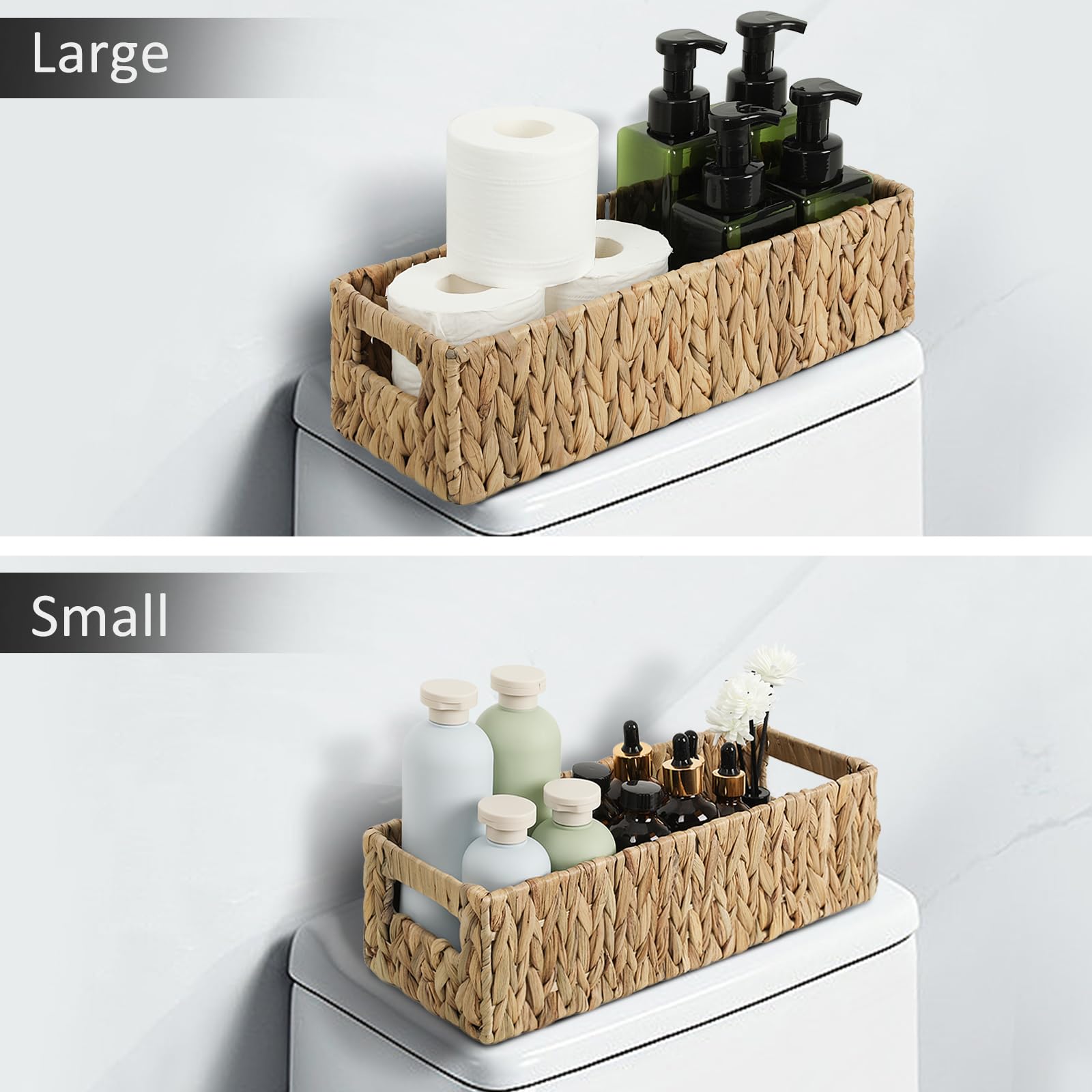 Graciadeco basket next to ruler showing dimensions and scale for correct fit planning