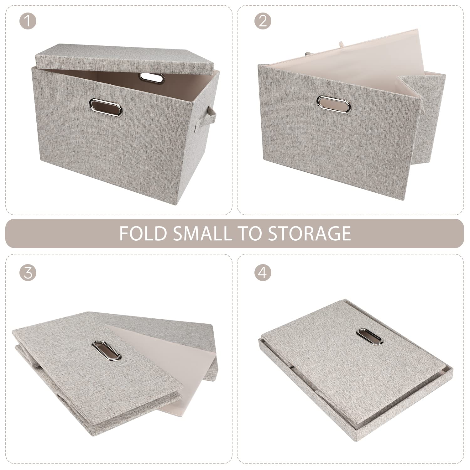 Graciadeco boxes stacked on a shelf showing space-saving vertical organization