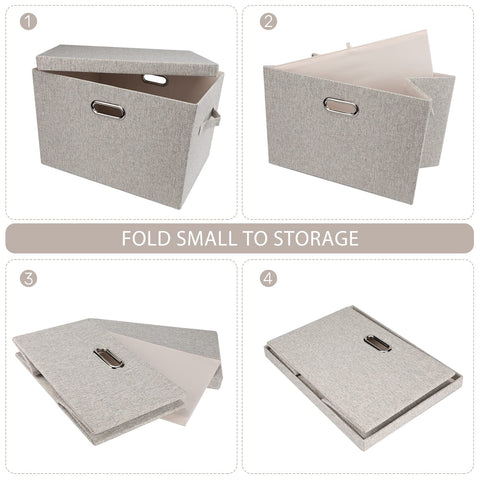 Graciadeco boxes stacked on a shelf showing space-saving vertical organization