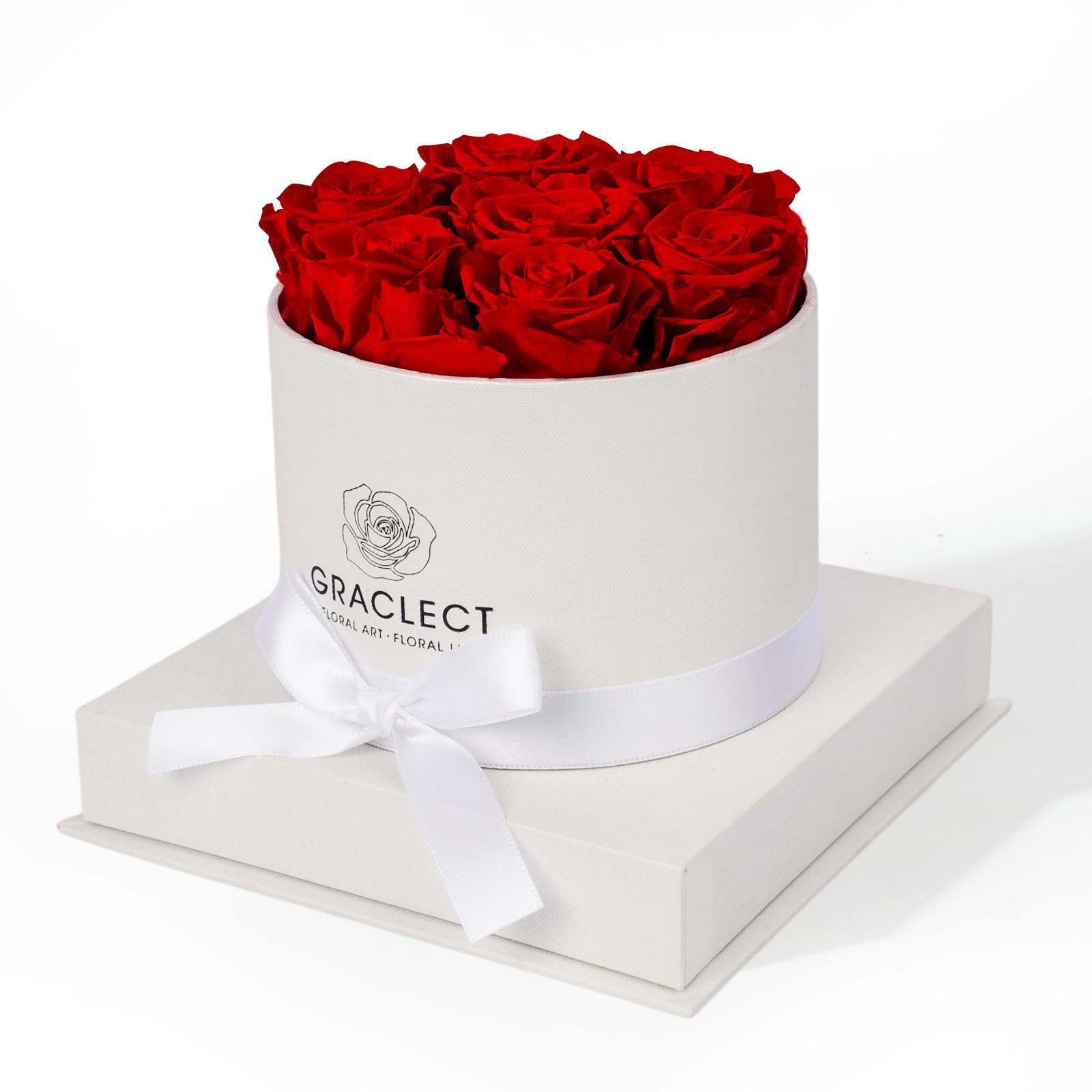 Graclect front view of red rose gift box showing elegant presentation and instant gifting