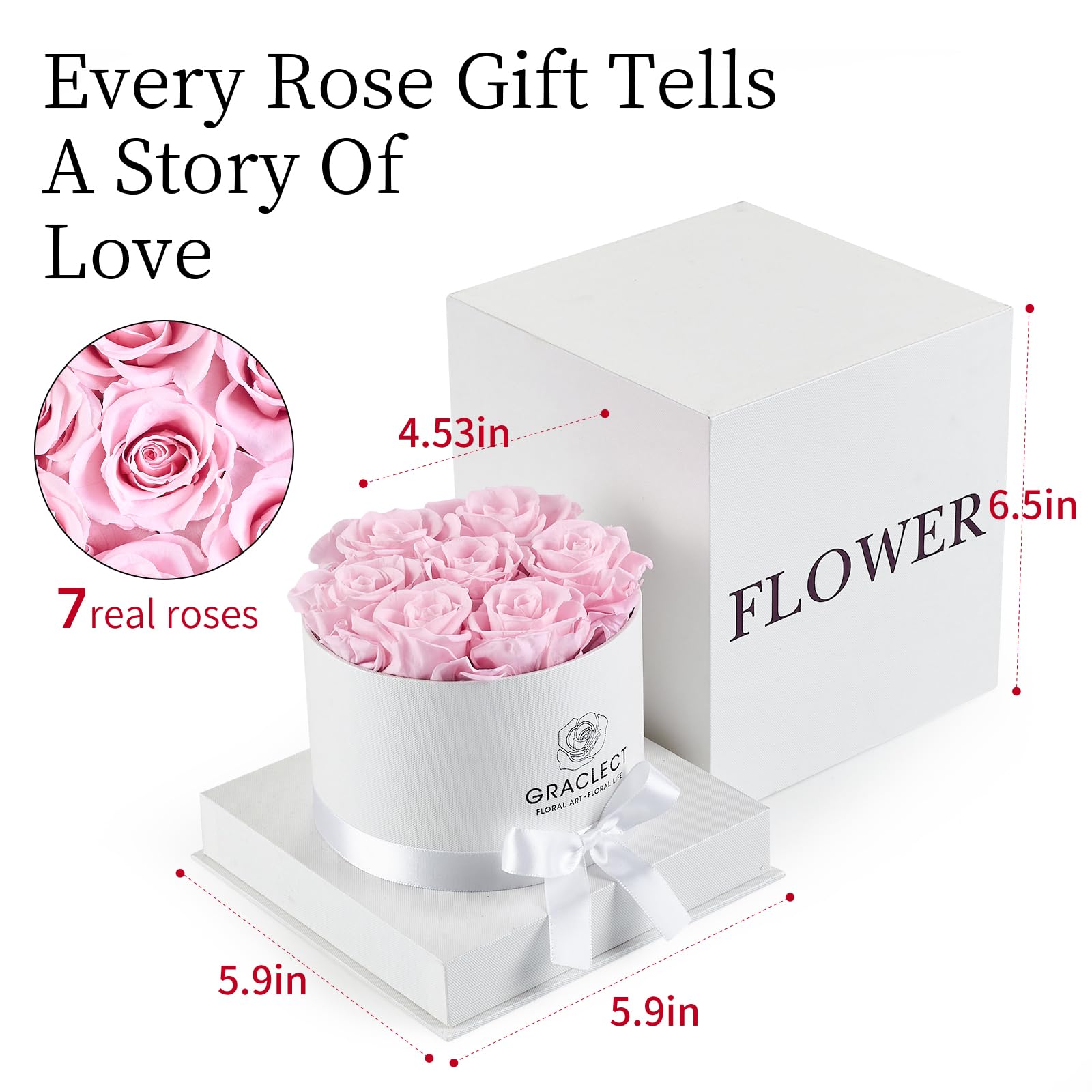 Graclect size comparison with hand holding box showing compact, giftable dimensions