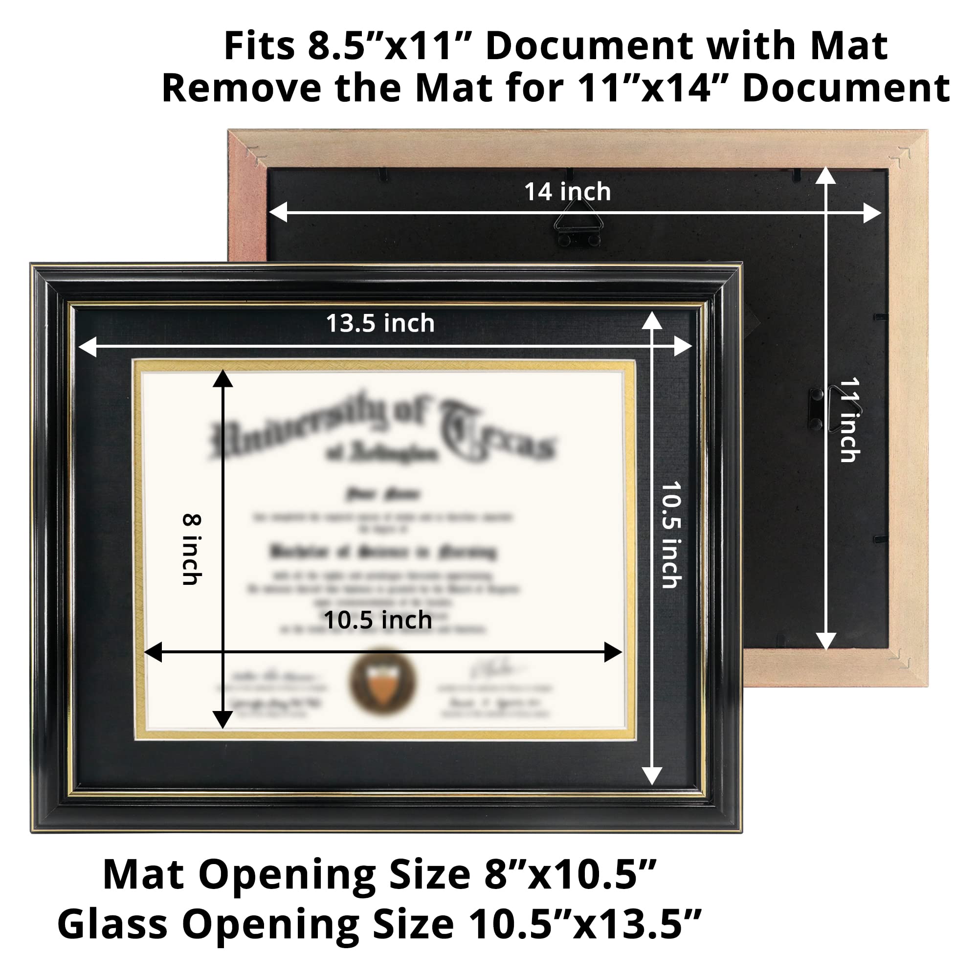 GraduationMall rear view with hanging hardware offering vertical or horizontal mounting benefit