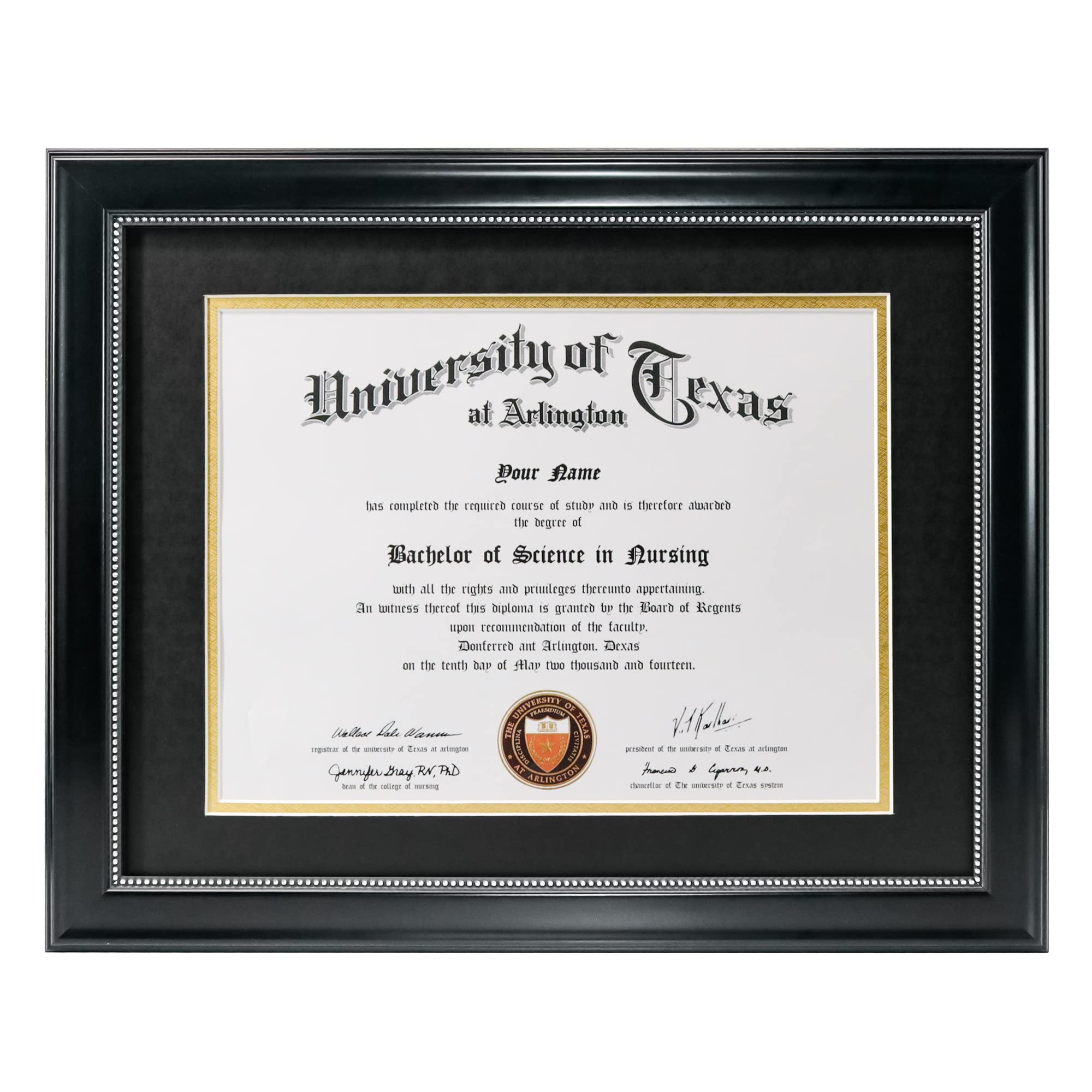 GraduationMall front view of black frame showing elegant presentation benefit