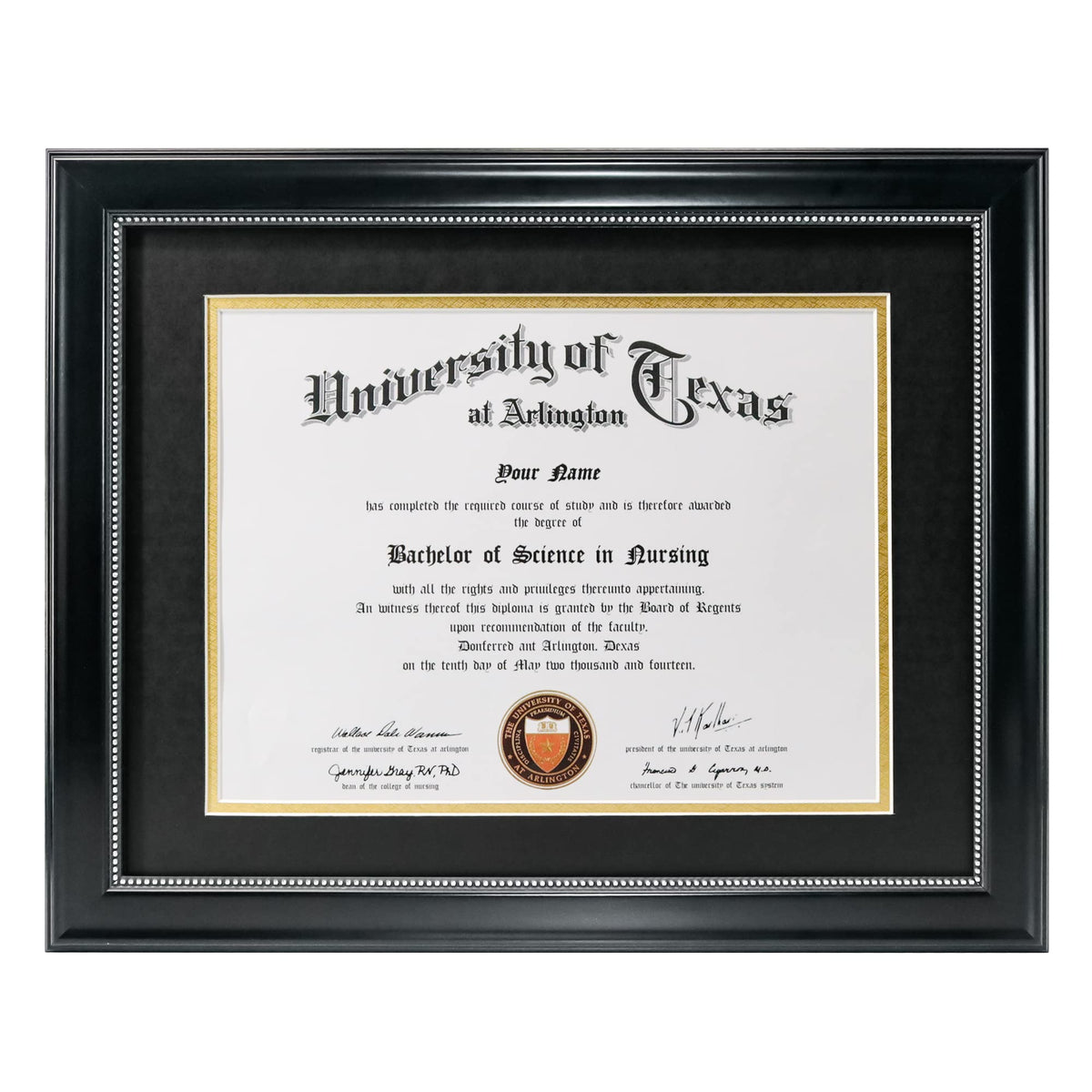 GraduationMall front view of black frame showing elegant presentation benefit