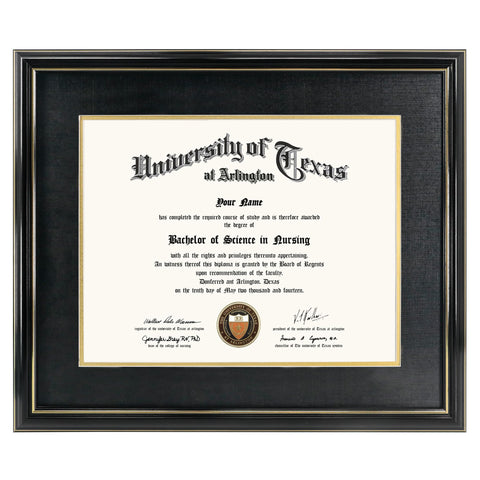GraduationMall front view glossy black frame showing elegant display benefit