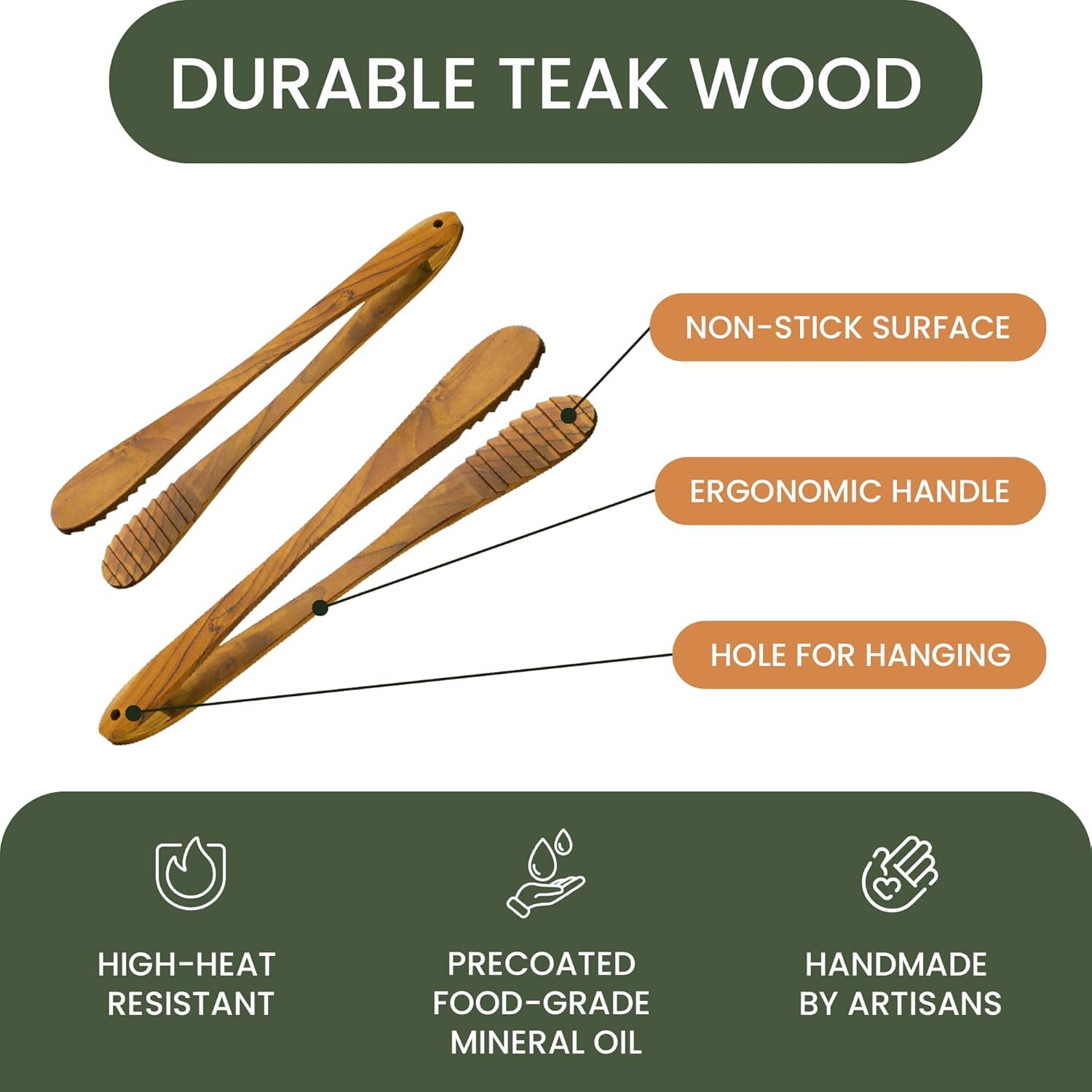 Graindi 9-inch and 12-inch tongs side-by-side showing size options