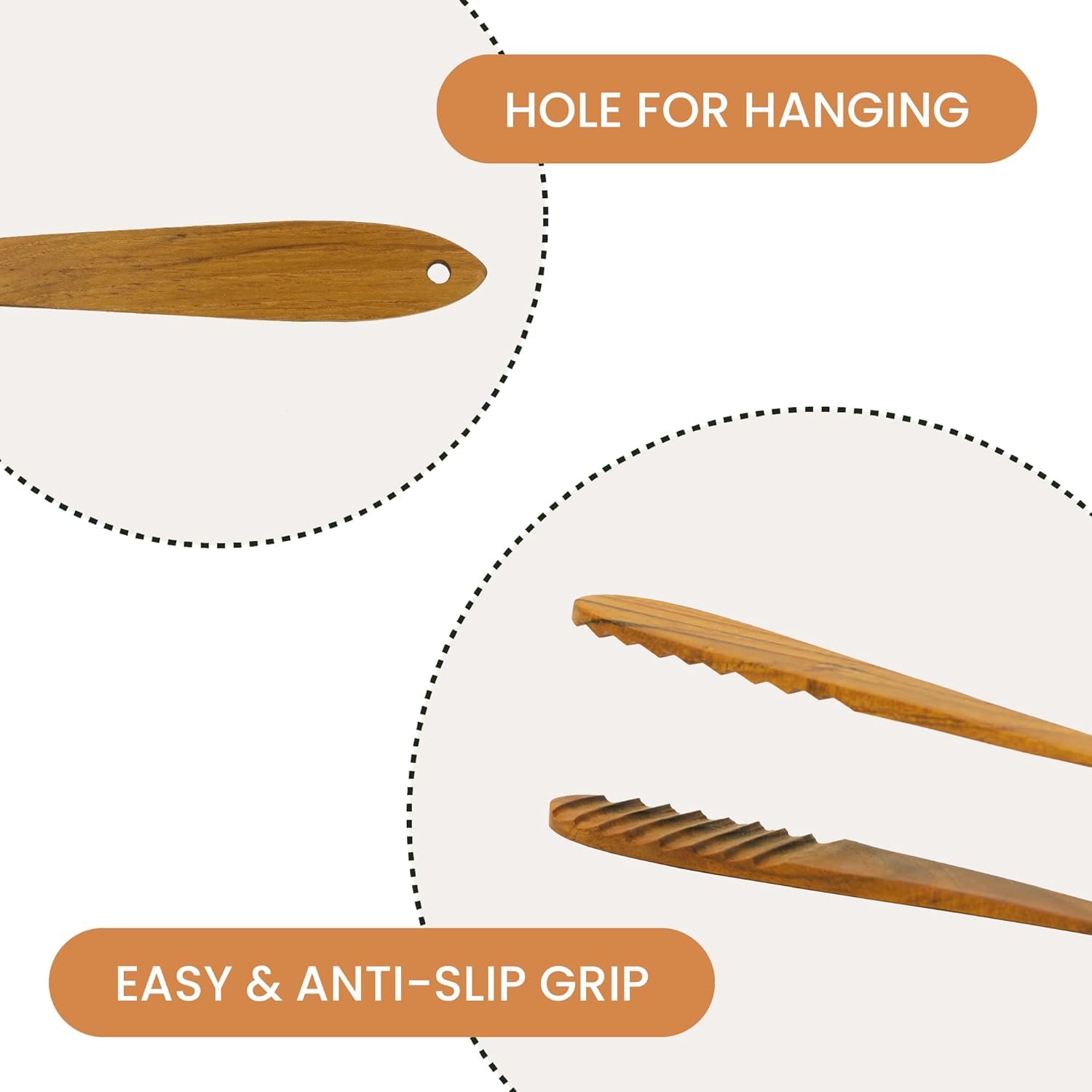 Graindi tongs lifting salad in bowl for gentle, precise serving