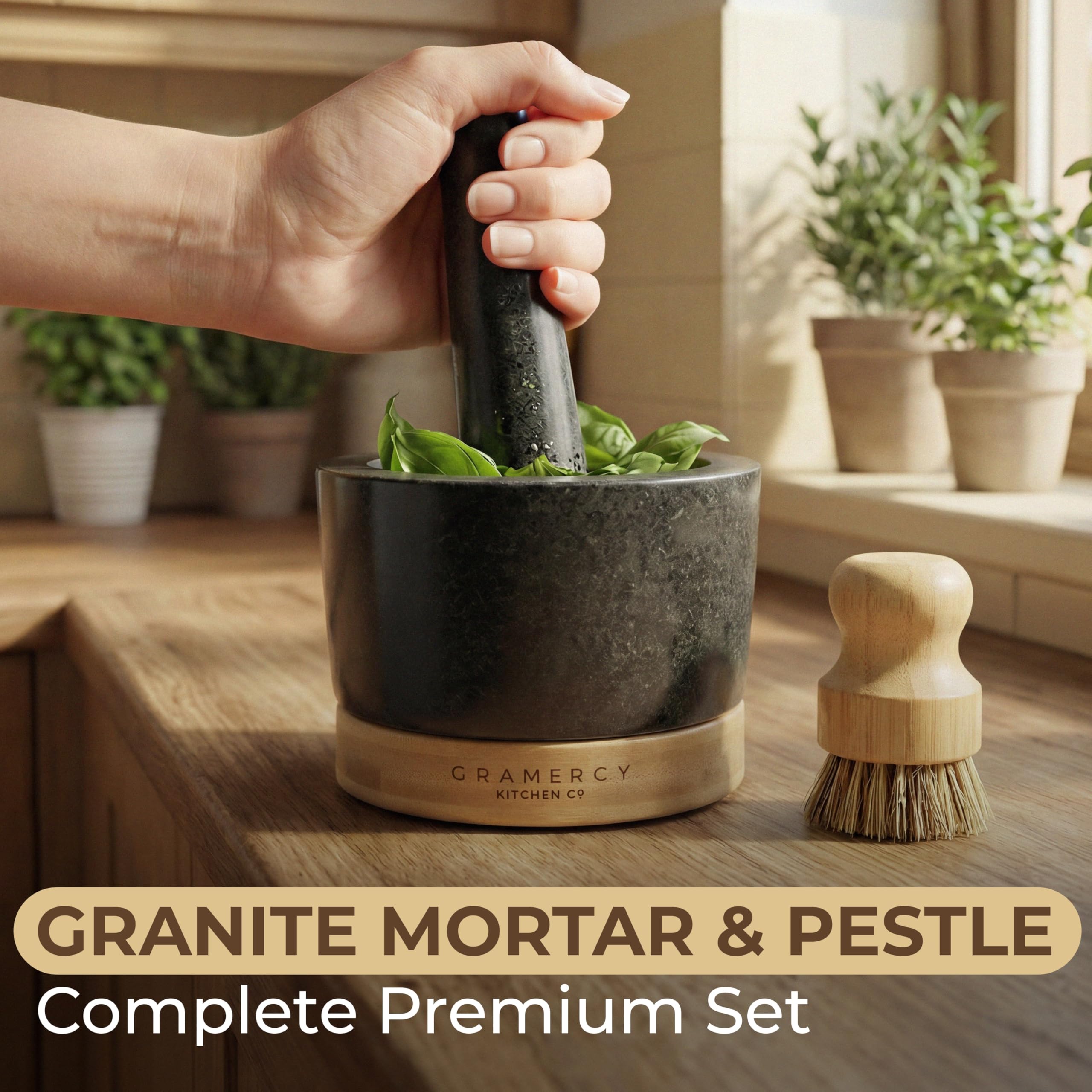 Gramercy extra-long pestle closeup highlighting ergonomic grip benefit