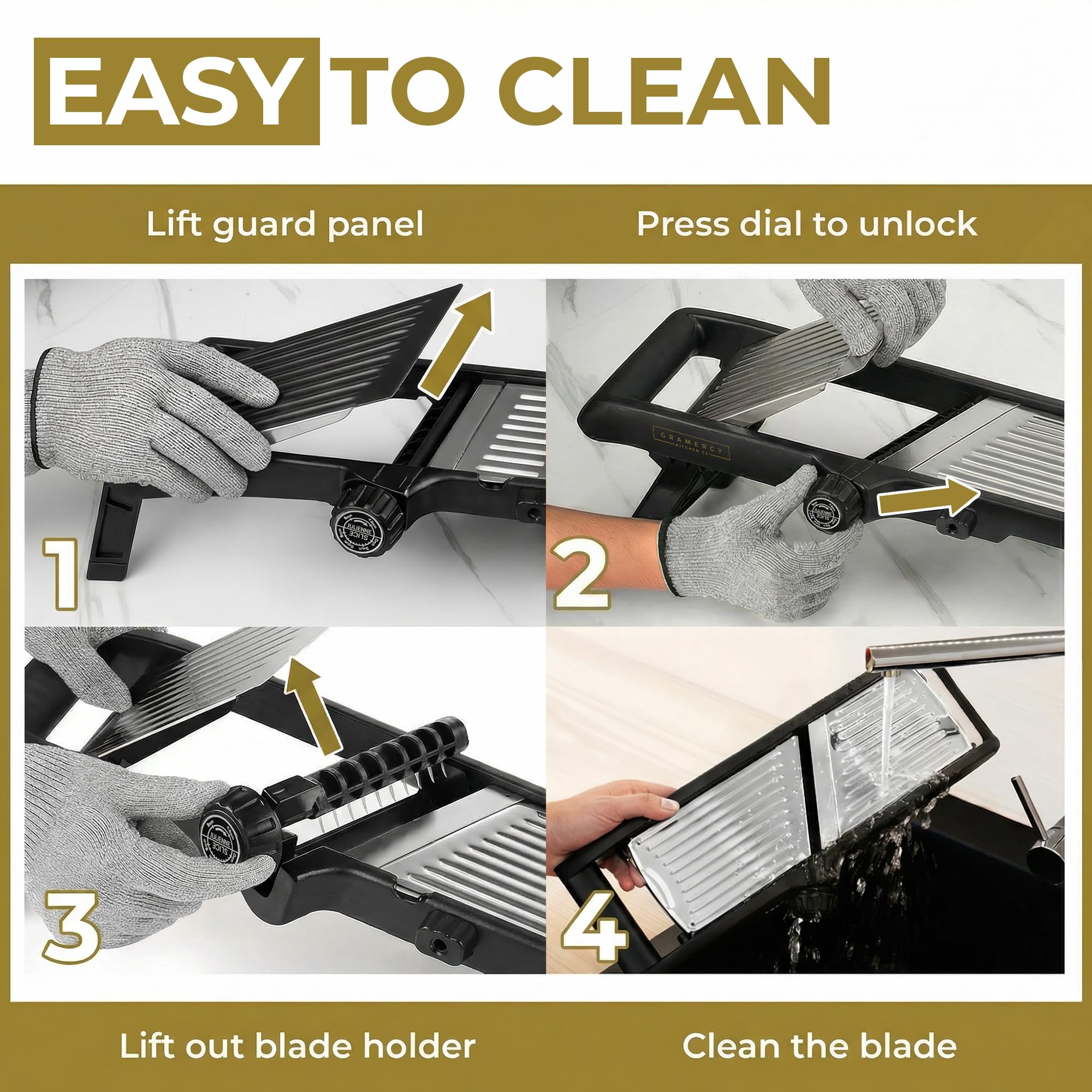 Gramercy folded flat inside drawer demonstrating space-saving storage