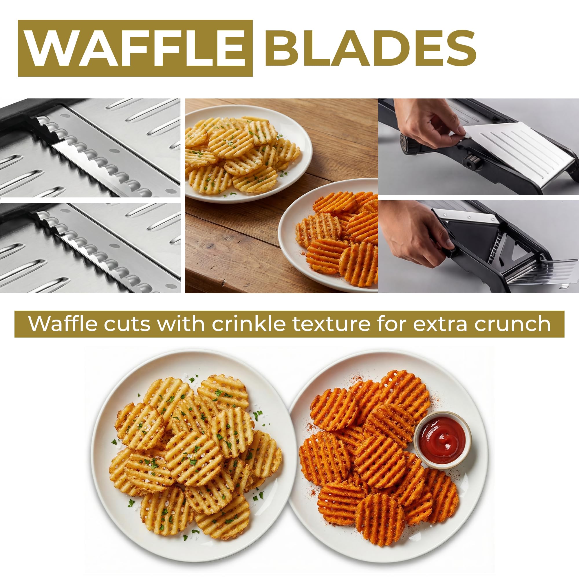 Gramercy safety glove and food holder displayed for protected slicing