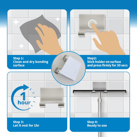 Grand Fusion squeegee wiping bathroom mirror showing fast, streak-free surface drying