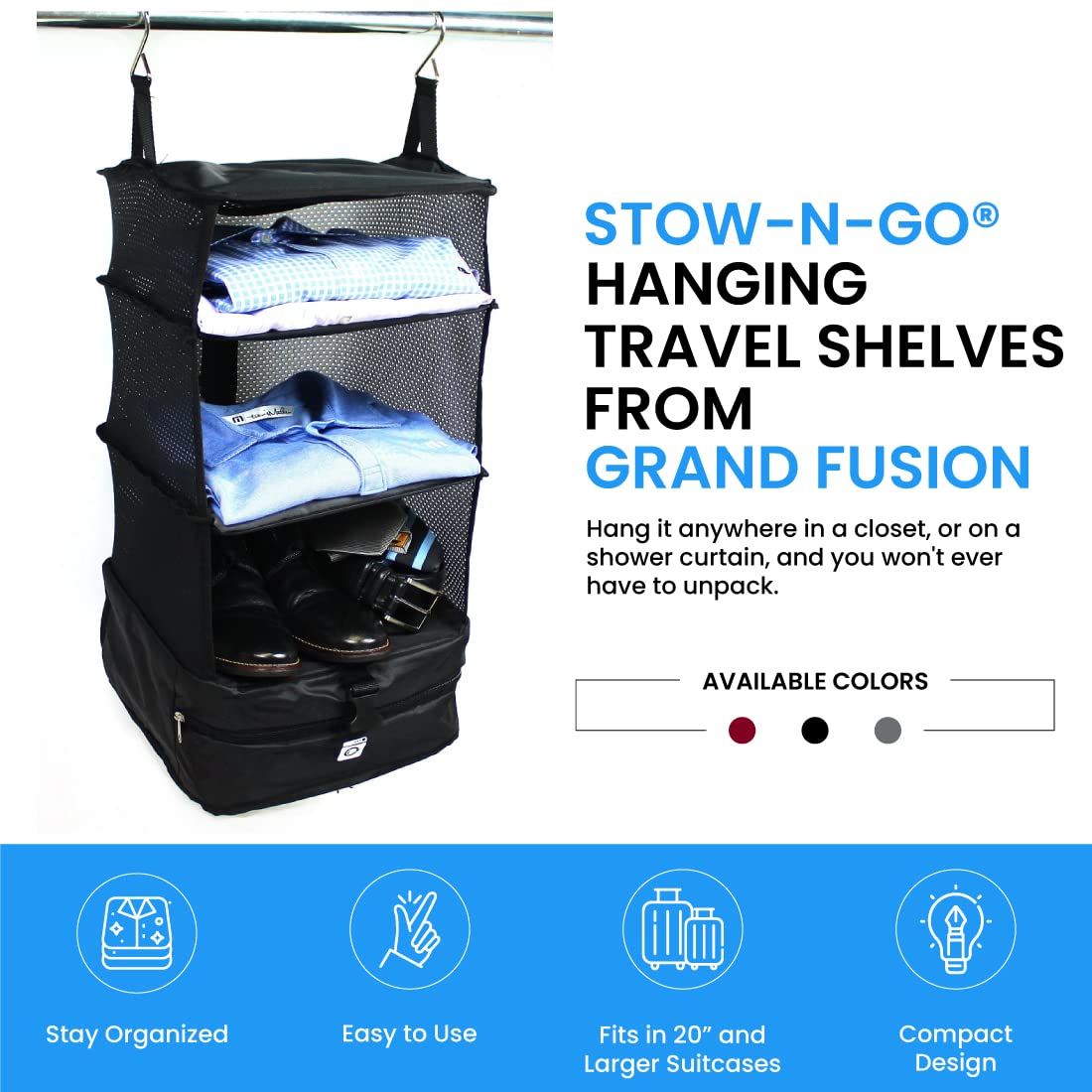 Grand Fusion in travel setting highlighting fast unpacking convenience