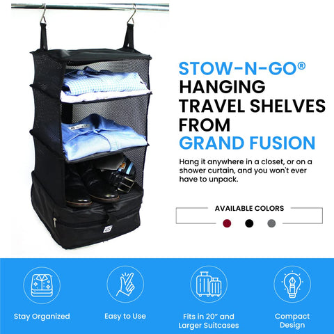 Grand Fusion in travel setting highlighting fast unpacking convenience
