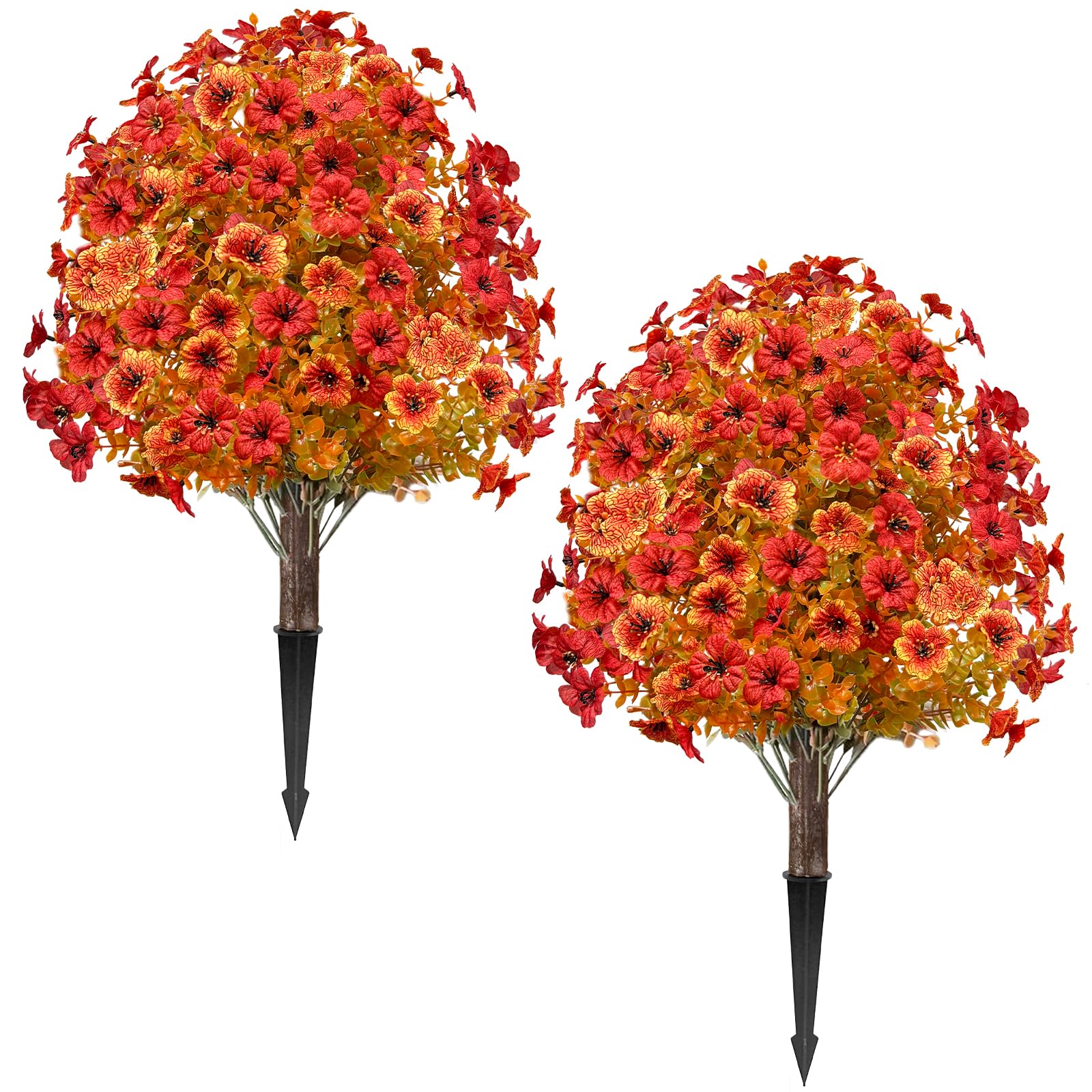 Grandeal front view showing two topiary balls adding autumn curb appeal