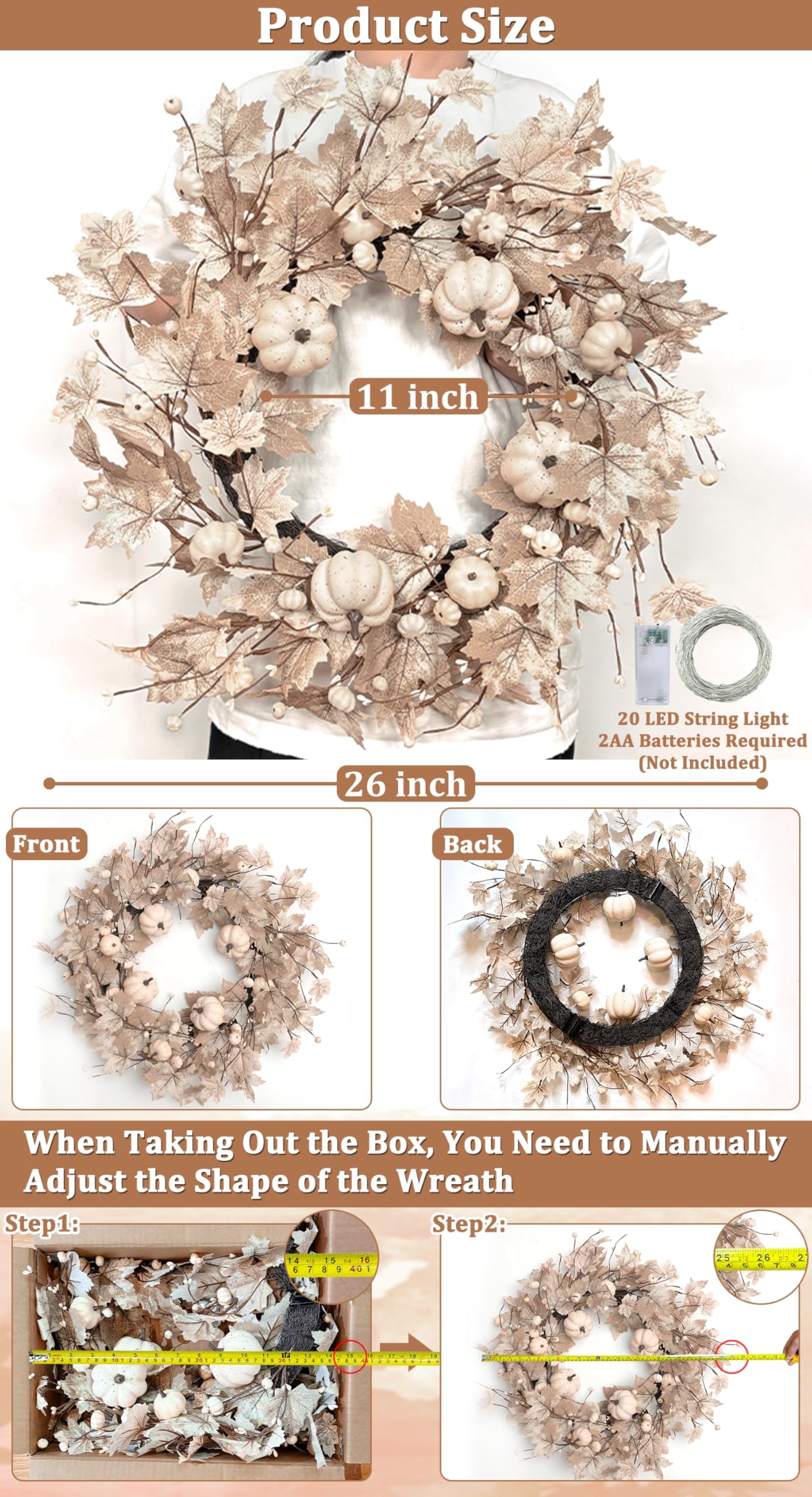 Grandeal clustered foam pumpkins and berries adding seasonal depth