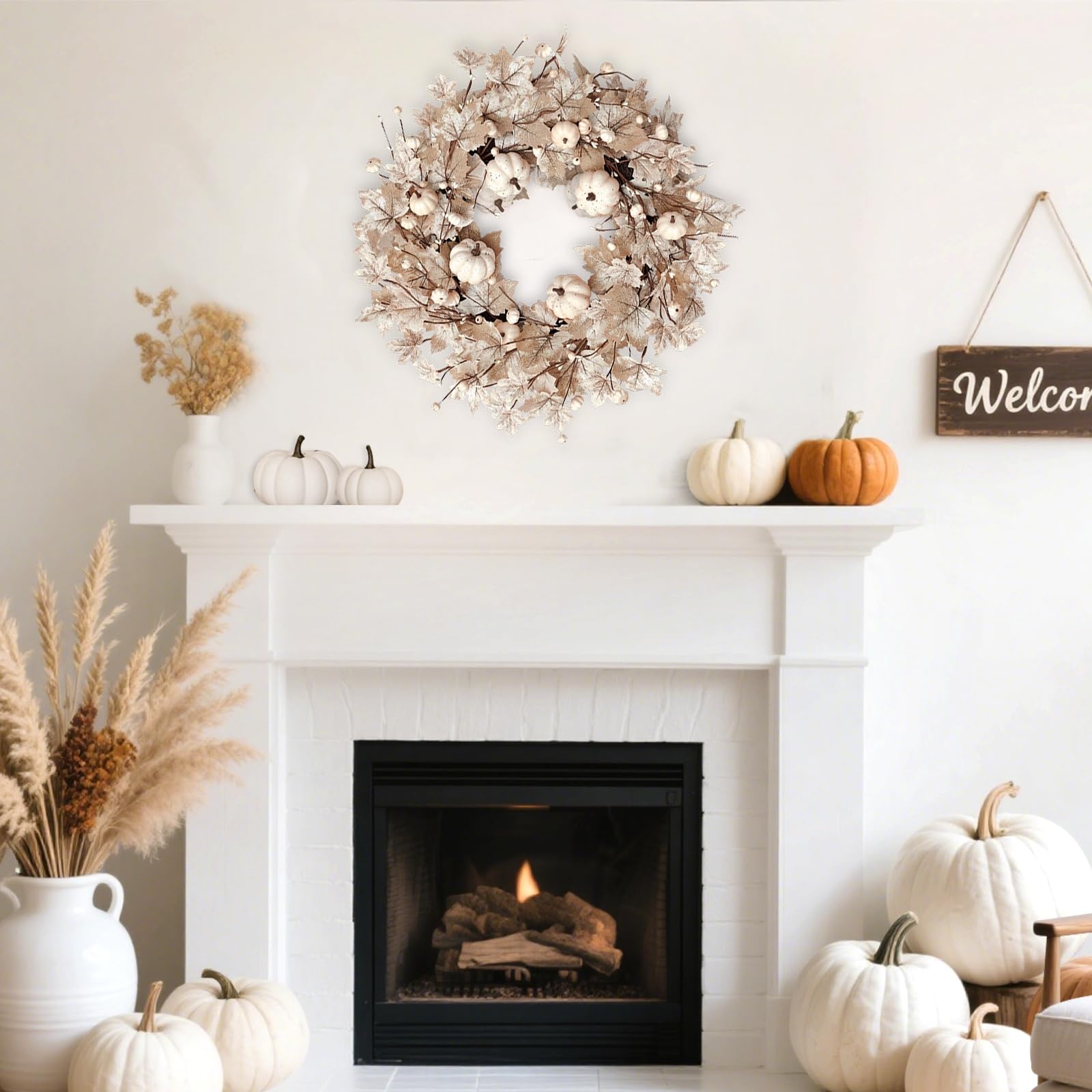 Grandeal wreath beside a door to show 25–26 inch size at a glance
