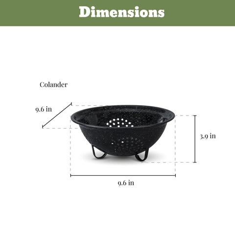 Granite Ware 9-inch colander and funnel set ready for prepping produce to speed filling
