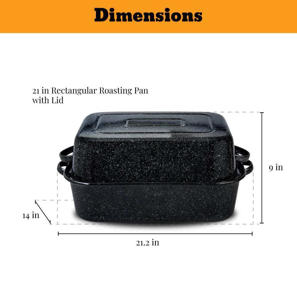 Granite Ware lid used as open roaster offering versatile cooking options
