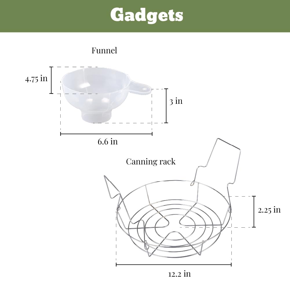 Granite Ware clear jar funnel and ruler detail for mess-free filling and precise headspace