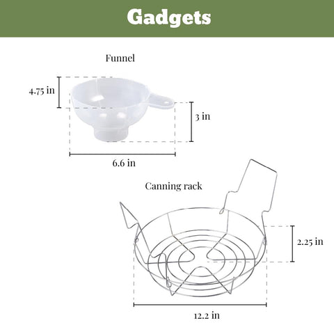Granite Ware clear jar funnel and ruler detail for mess-free filling and precise headspace