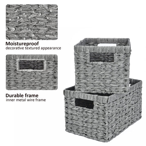 GRANNY SAYS baskets holding toiletries demonstrating tidy bathroom storage