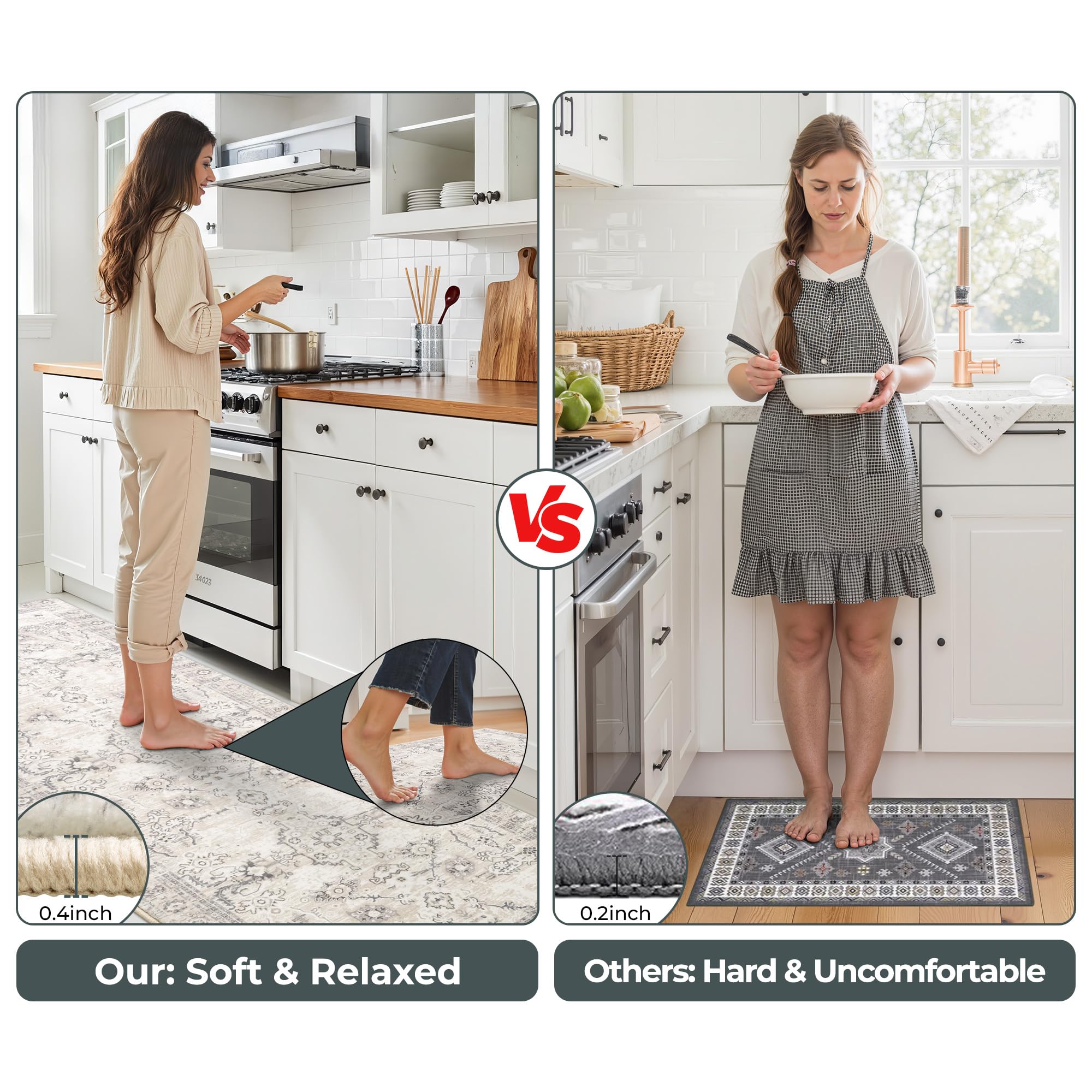 GRANNY SAYS rug placed at sink in use, provides cushioned standing comfort
