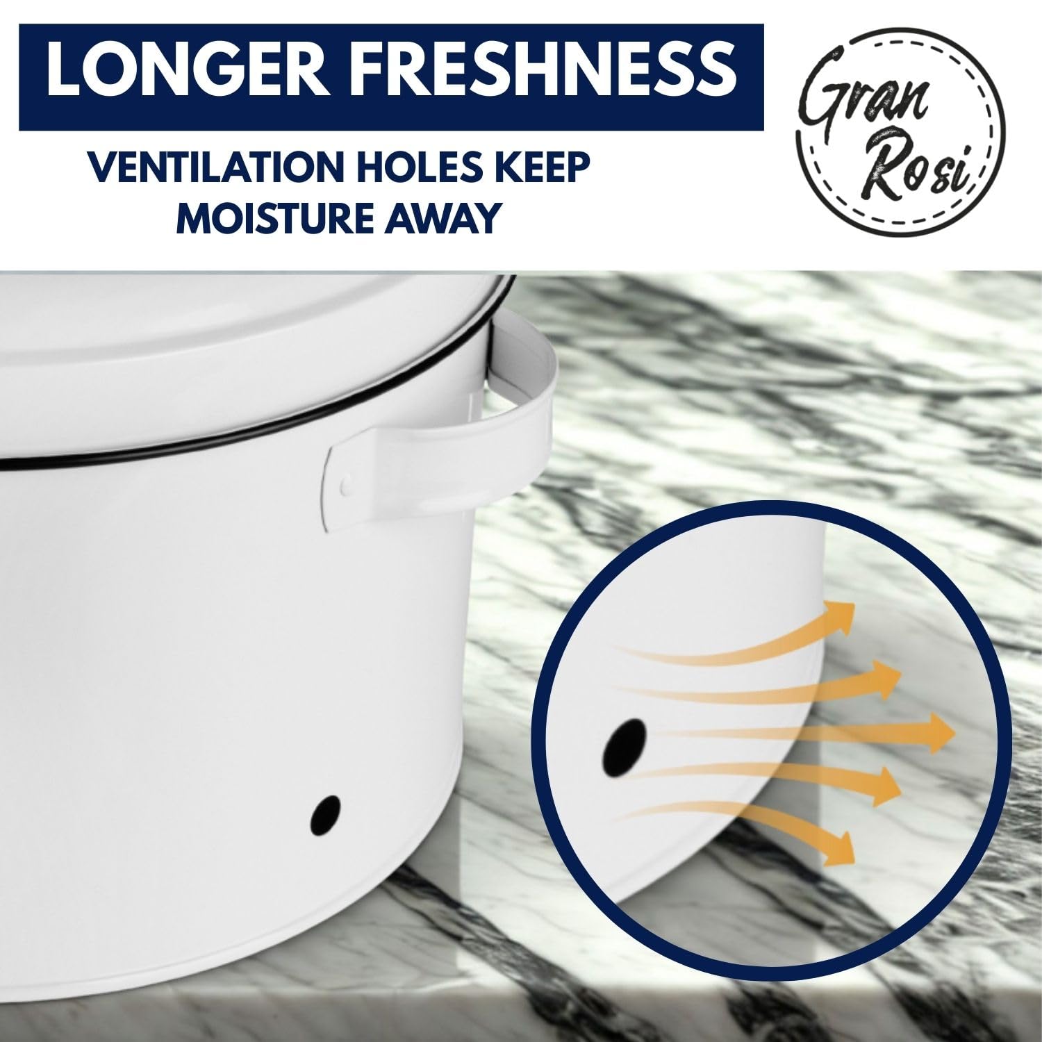 Granrosi lid handle detail for easy lifting and everyday convenience