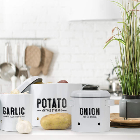 Granrosi set styled in farmhouse kitchen showing decorative storage appeal