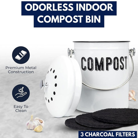 Granrosi top view showing fitted lid and charcoal filter for odor reduction