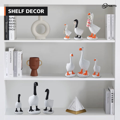 GRAPMKTG goose on office desk organizing essentials neatly