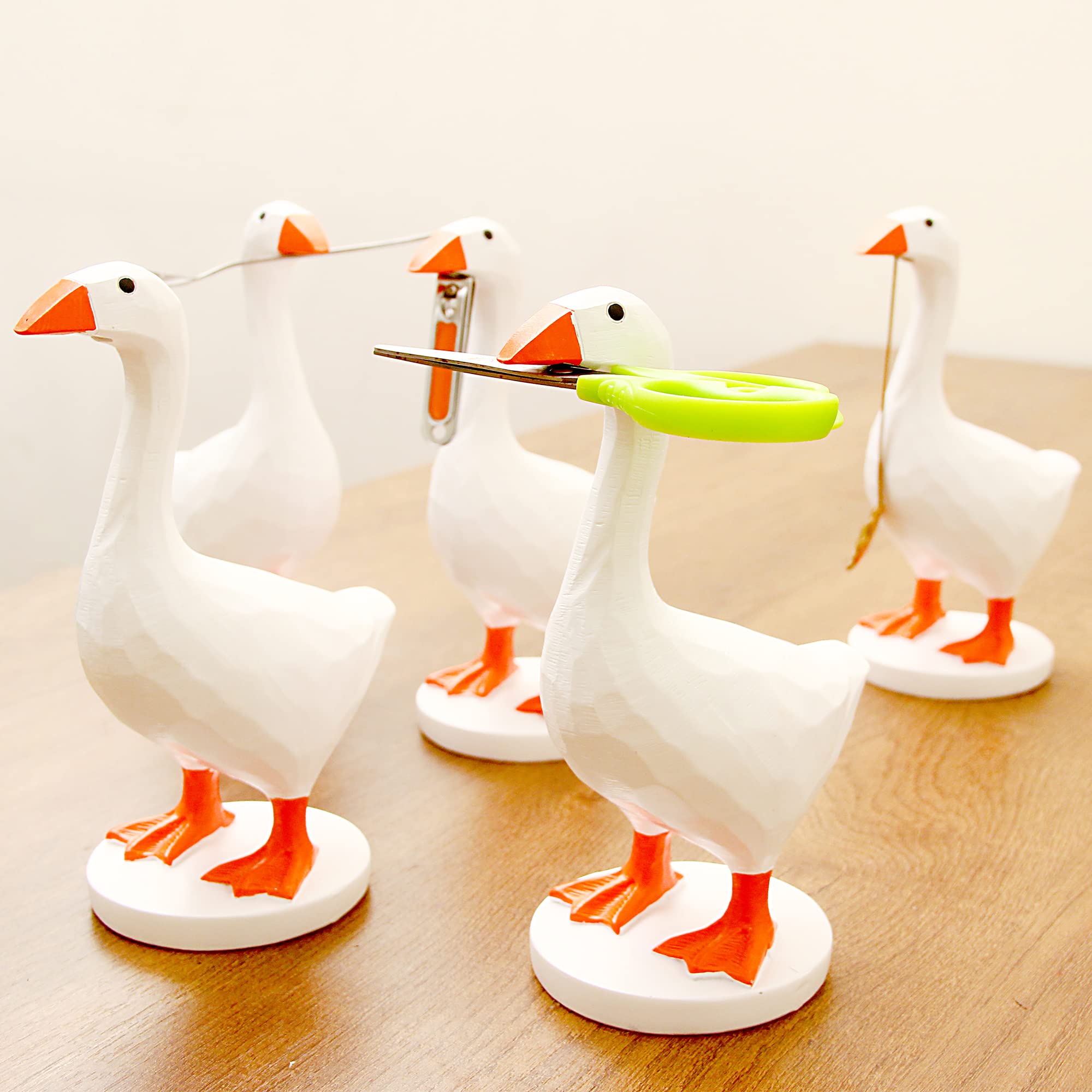 GRAPMKTG goose on a desk with supplies for functional cute decor