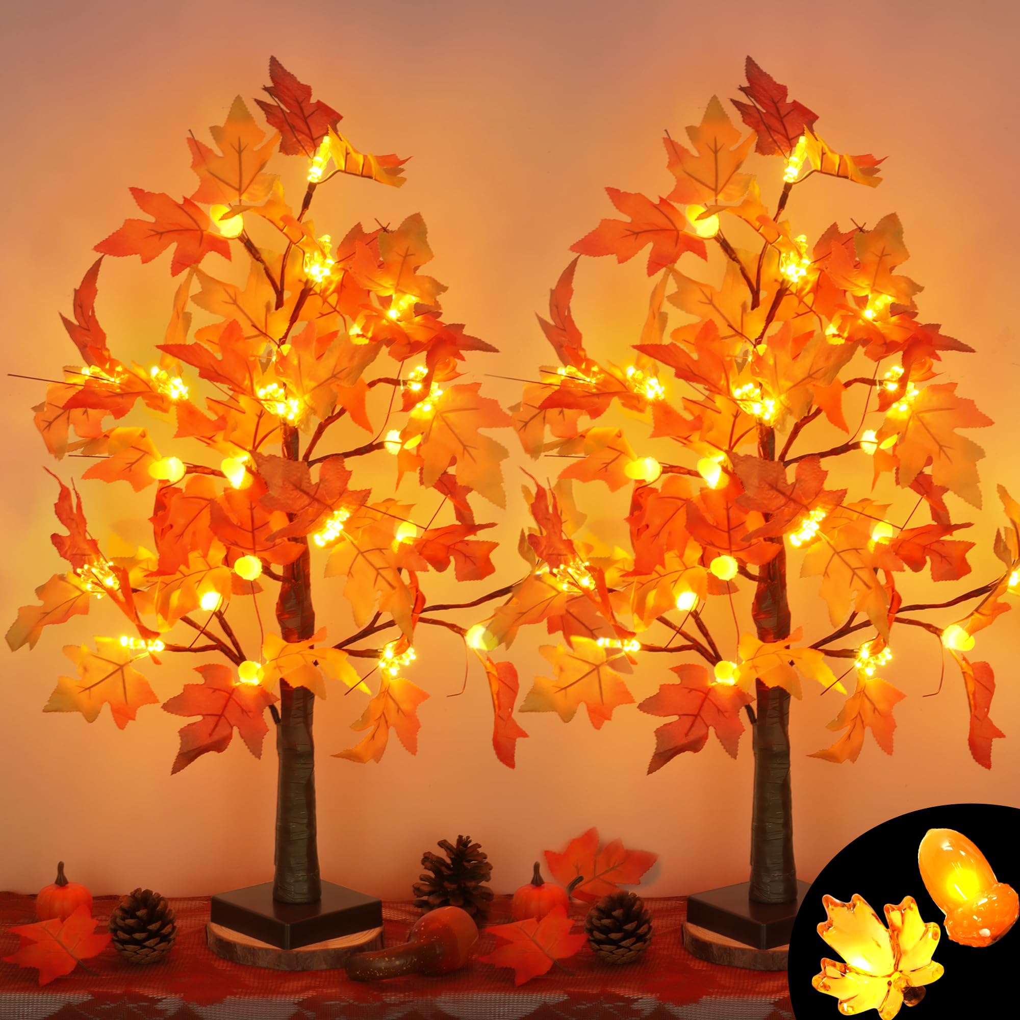 grastfu front view showing two lighted maple trees and warm ambiance