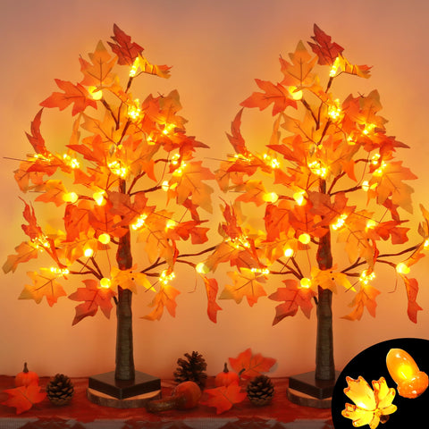 grastfu front view showing two lighted maple trees and warm ambiance